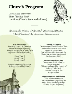 one-page-church-program-template